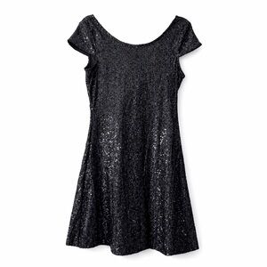 Black sequin party dress